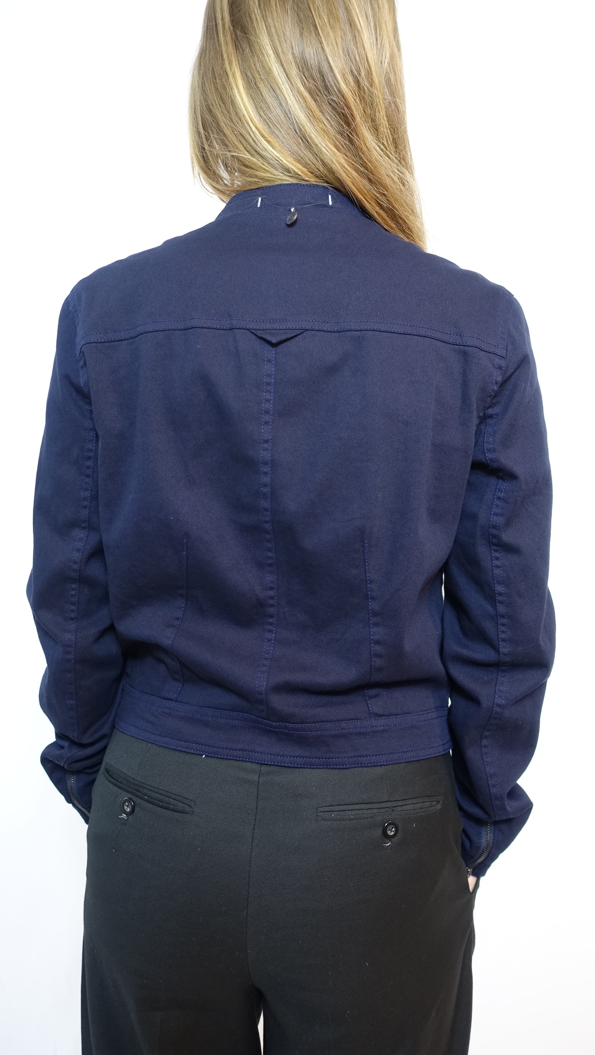 Marine Blue Blazer With Hook Closure