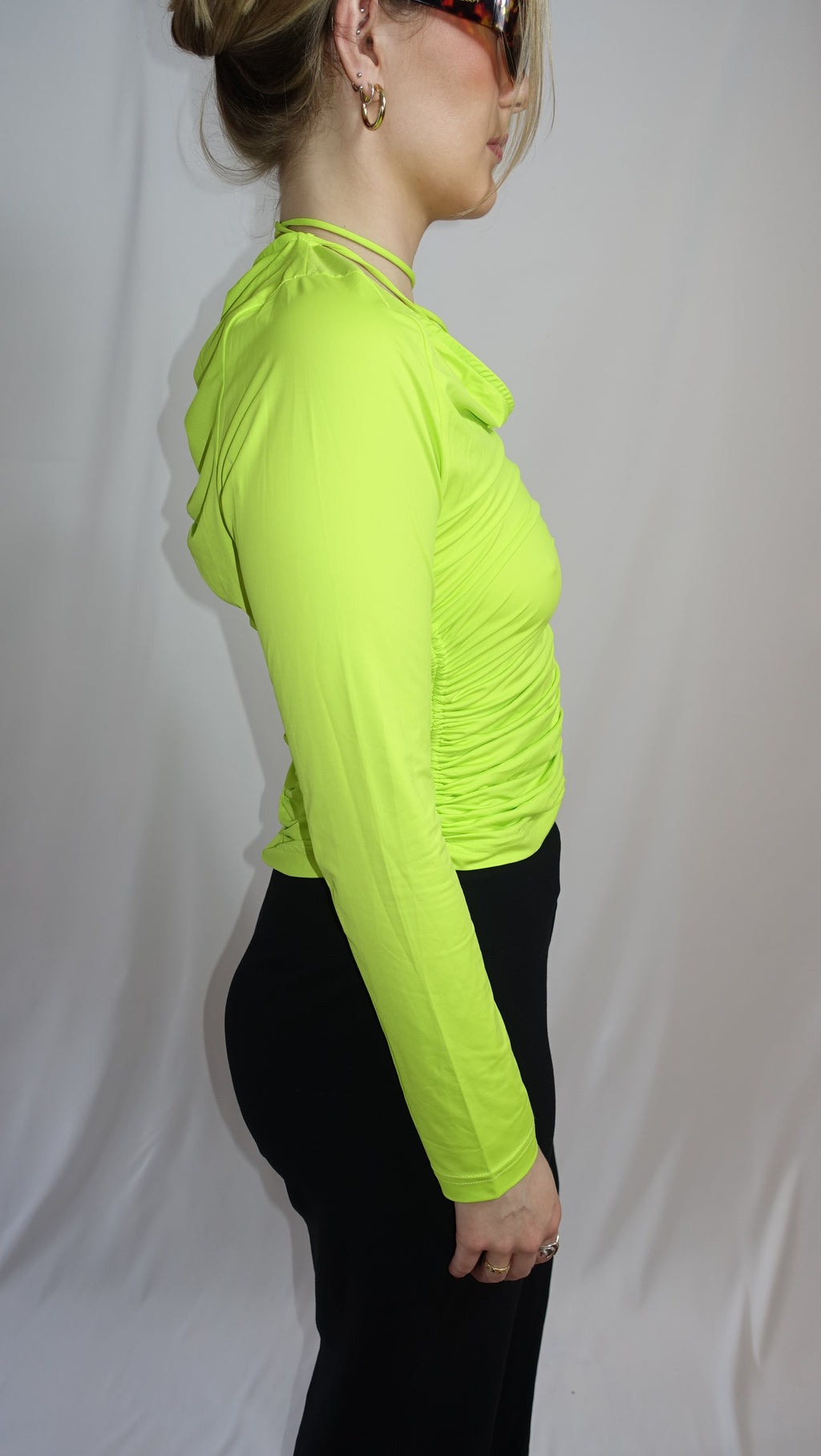 Neon Longsleeve Top With Tie Detail