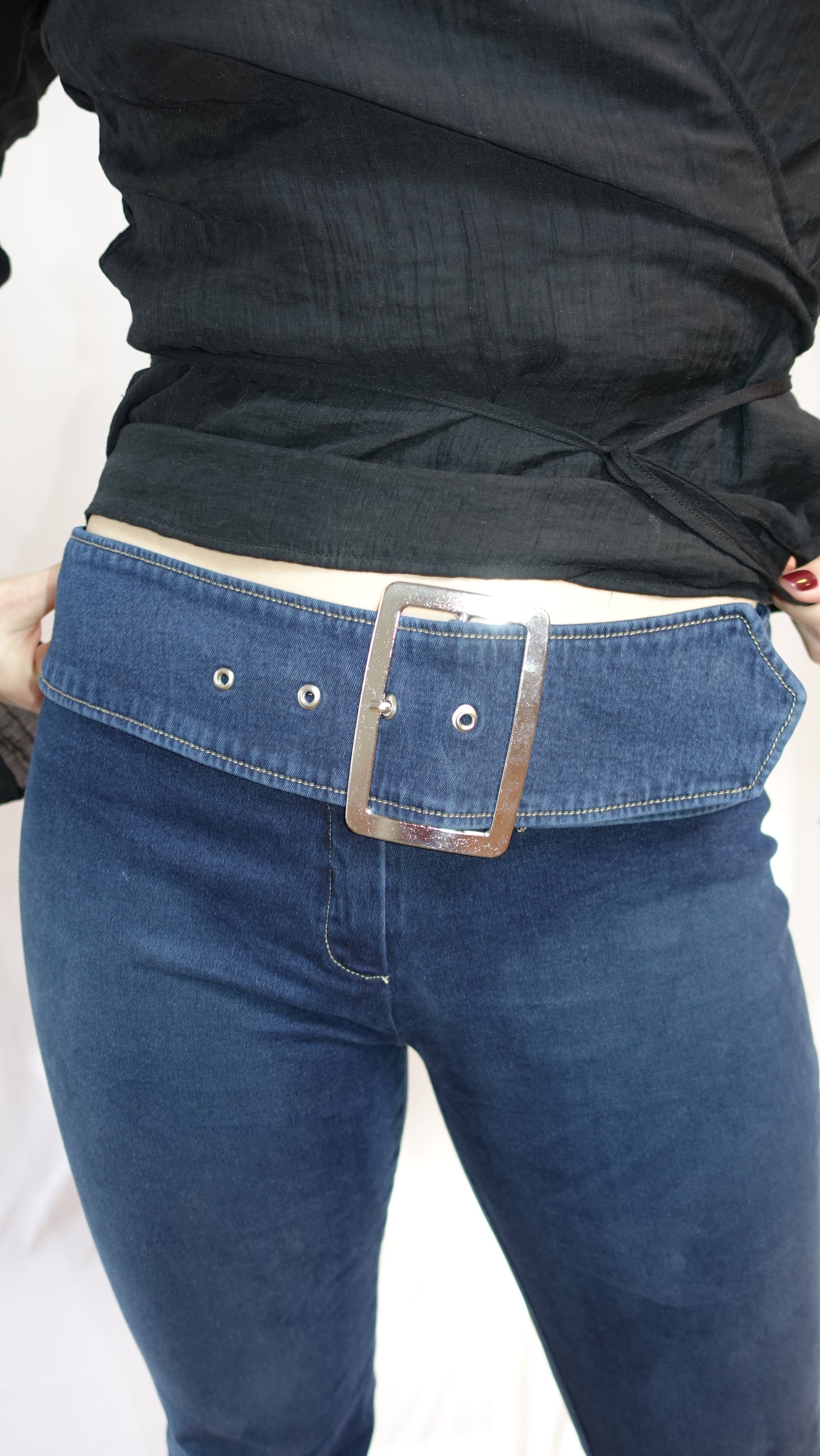 Bootcut Jeans With Buckle Belt